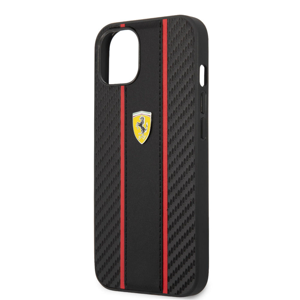 Ferrari iPhone 14 Plus Backcover hoesje Central Stripe - Zwart-Hoesjes-Ilumina Benelux