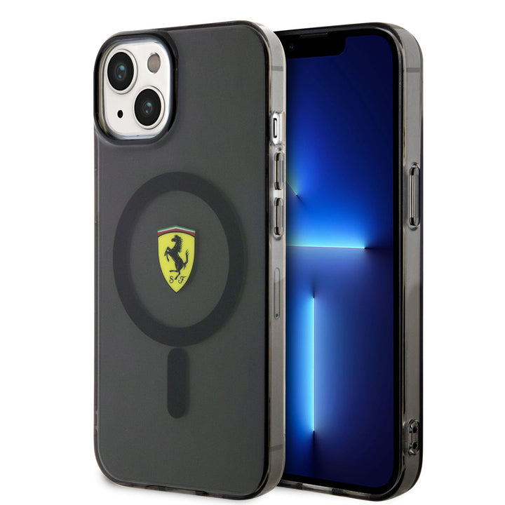 Ferrari iPhone 14 Plus Backcover hoesje Magsafe Translucent - Zwart-Hoesjes-Ilumina Benelux