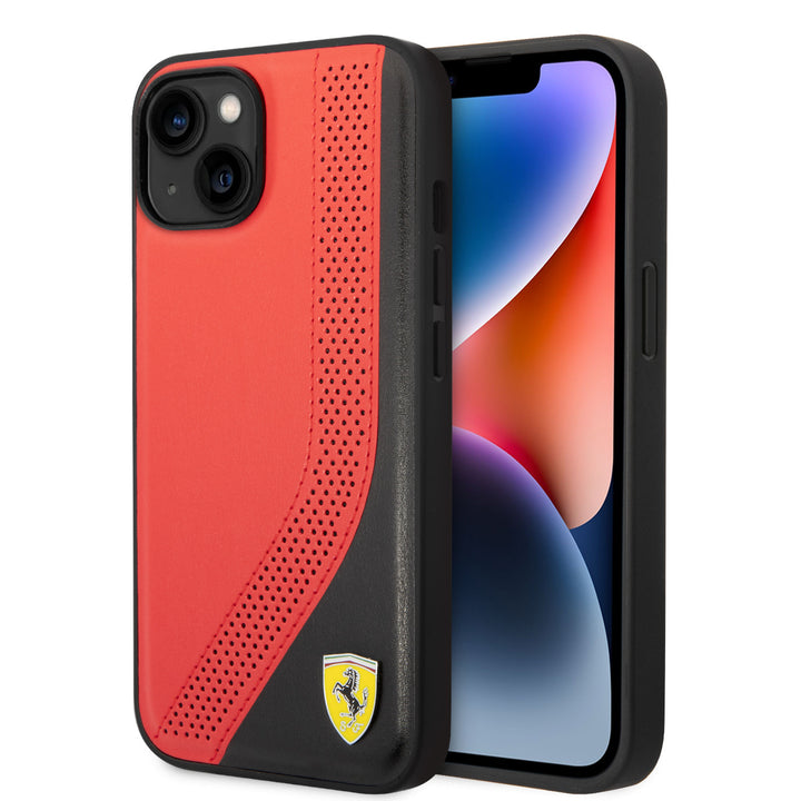 Ferrari iPhone 14 Plus Backcover hoesje Perforated - Rood-Hoesjes-Ilumina Benelux