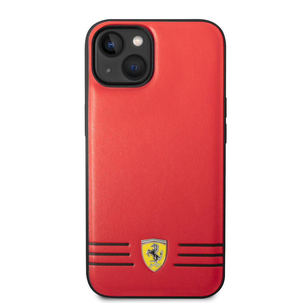 Ferrari iPhone 14 Plus Backcover hoesje Trio lines - Rood-Hoesjes-Ilumina Benelux