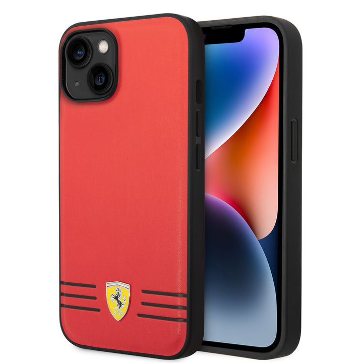Ferrari iPhone 14 Plus Backcover hoesje Trio lines - Rood-Hoesjes-Ilumina Benelux
