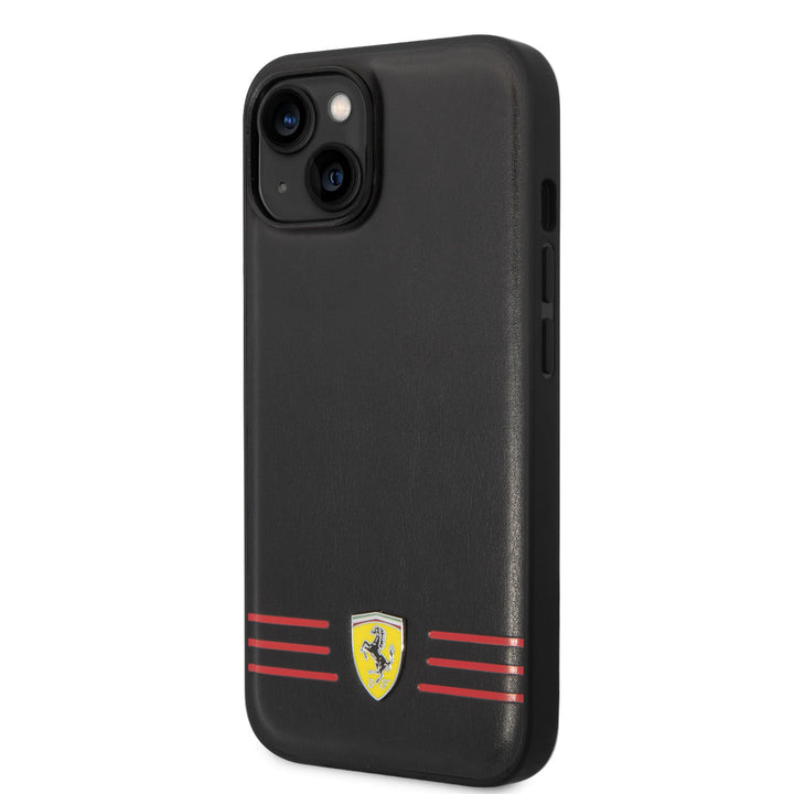 Ferrari iPhone 14 Plus Backcover hoesje Trio lines - Zwart-Hoesjes-Ilumina Benelux