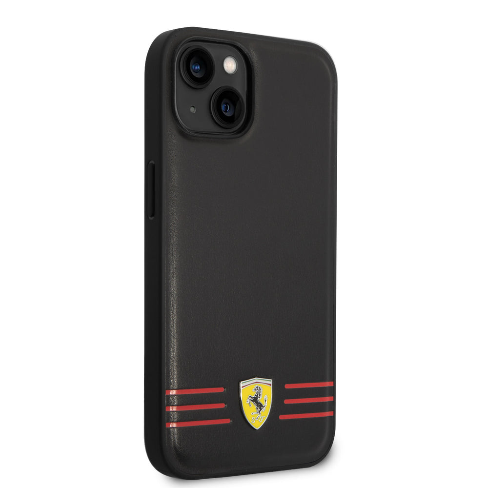 Ferrari iPhone 14 Plus Backcover hoesje Trio lines - Zwart-Hoesjes-Ilumina Benelux
