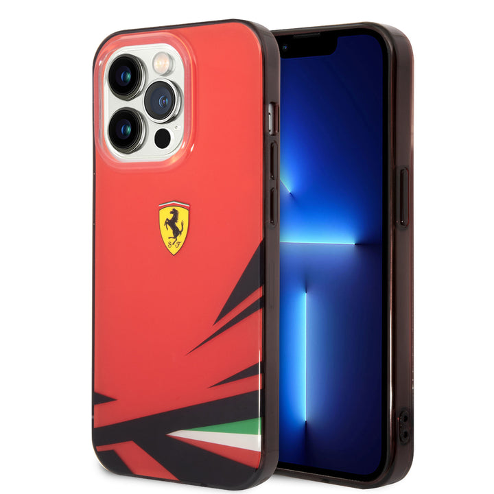 Ferrari iPhone 14 Pro Backcover hoesje - Double Layer Print - Rood-Hoesjes-Ilumina Benelux