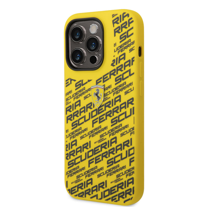 Ferrari iPhone 14 Pro Backcover hoesje - Geel-Hoesjes-Ilumina Benelux