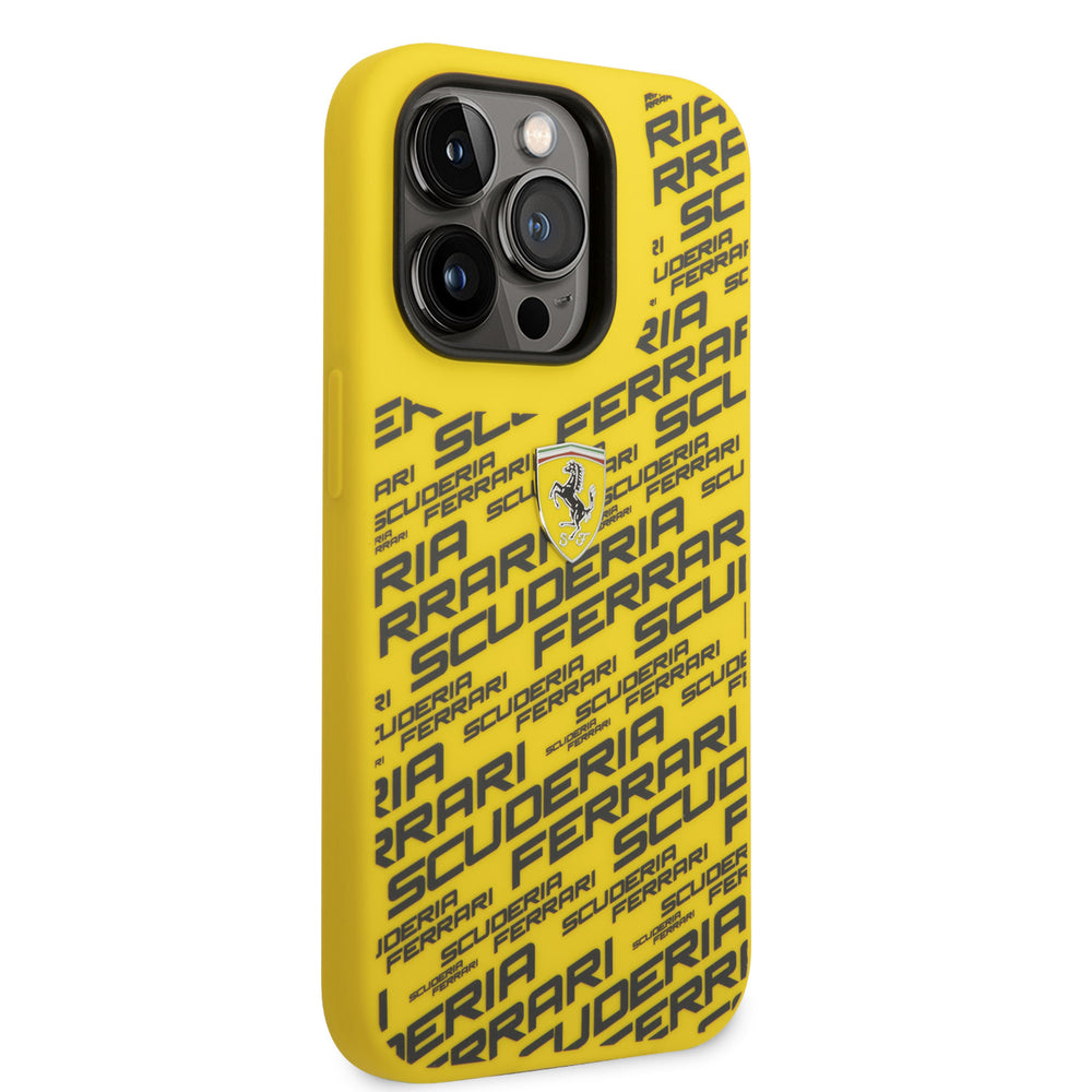 Ferrari iPhone 14 Pro Backcover hoesje - Geel-Hoesjes-Ilumina Benelux