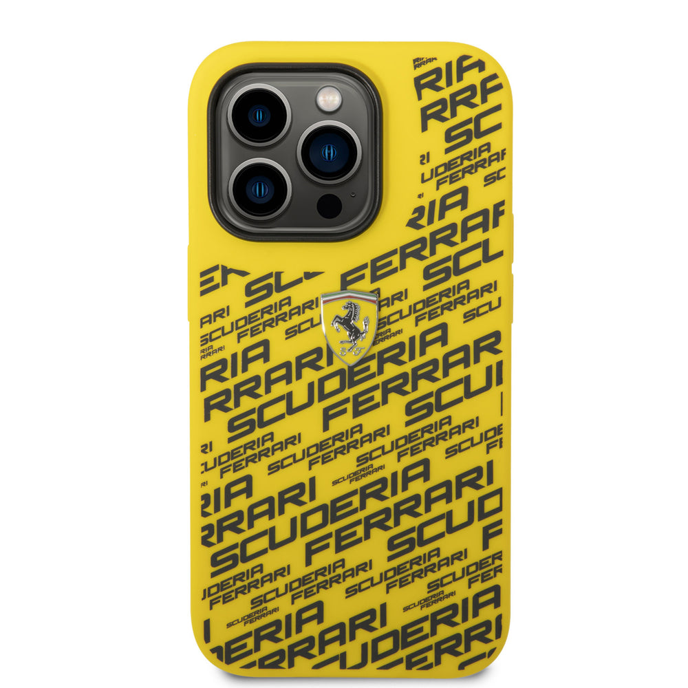 Ferrari iPhone 14 Pro Backcover hoesje - Geel-Hoesjes-Ilumina Benelux