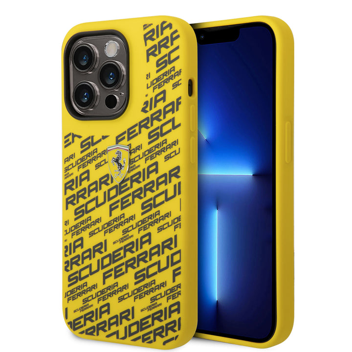 Ferrari iPhone 14 Pro Backcover hoesje - Geel-Hoesjes-Ilumina Benelux