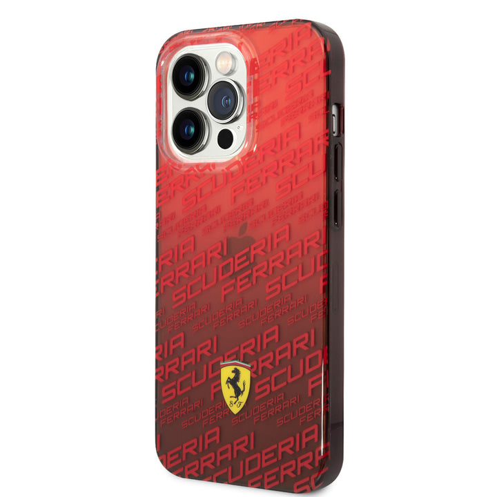 Ferrari iPhone 14 Pro Backcover hoesje - SF Allover - Rood-Hoesjes-Ilumina Benelux