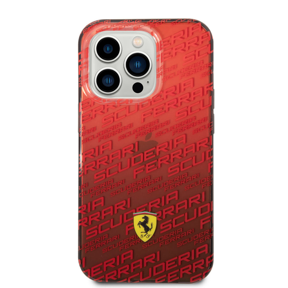 Ferrari iPhone 14 Pro Backcover hoesje - SF Allover - Rood-Hoesjes-Ilumina Benelux