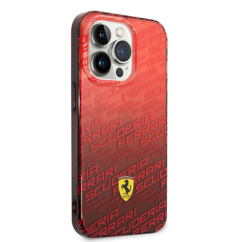 Ferrari iPhone 14 Pro Backcover hoesje - SF Allover - Rood-Hoesjes-Ilumina Benelux