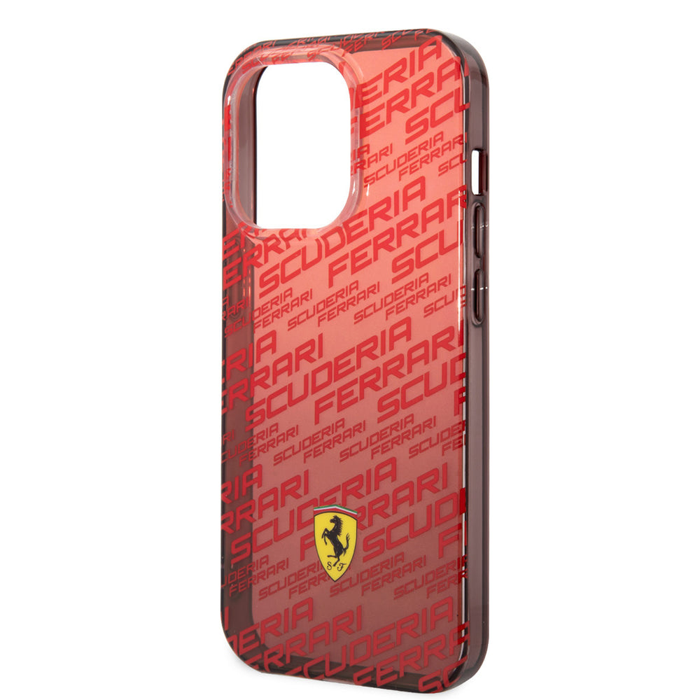 Ferrari iPhone 14 Pro Backcover hoesje - SF Allover - Rood-Hoesjes-Ilumina Benelux