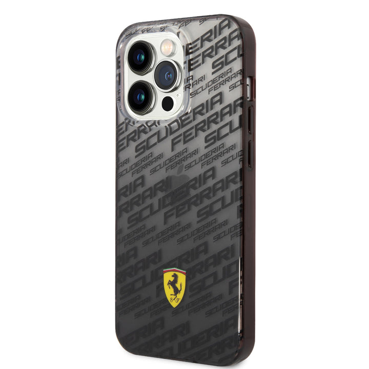 Ferrari iPhone 14 Pro Backcover hoesje - SF Allover - Zwart-Hoesjes-Ilumina Benelux