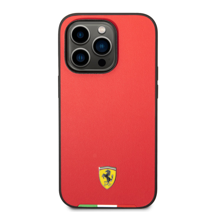 Ferrari iPhone 14 Pro Hardcase Backcover - Italian Flag Line - Rood-Hoesjes-Ilumina Benelux
