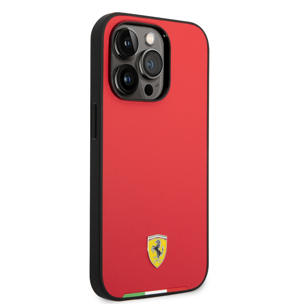 Ferrari iPhone 14 Pro Hardcase Backcover - Italian Flag Line - Rood-Hoesjes-Ilumina Benelux