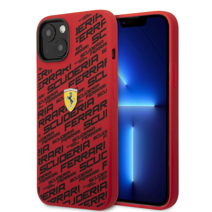 Ferrari iPhone 14 Pro Hardcase Backcover - Scuderia All-Over - Rood-Hoesjes-Ilumina Benelux