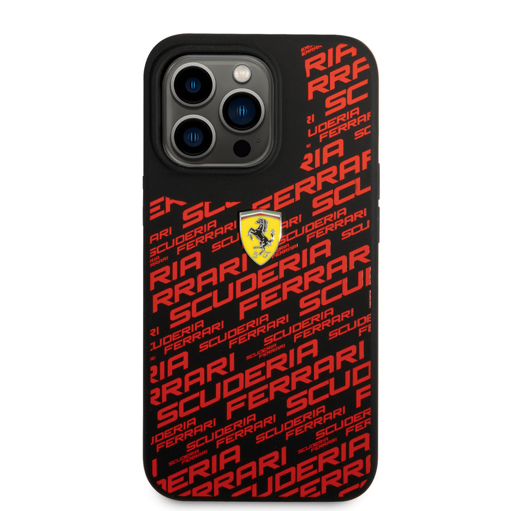 Ferrari iPhone 14 Pro Hardcase Backcover - Scuderia All-Over - Zwart-Hoesjes-Ilumina Benelux