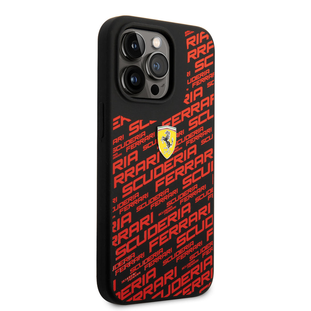Ferrari iPhone 14 Pro Hardcase Backcover - Scuderia All-Over - Zwart-Hoesjes-Ilumina Benelux