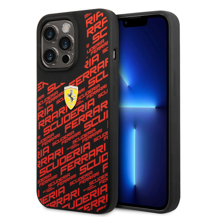 Ferrari iPhone 14 Pro Hardcase Backcover - Scuderia All-Over - Zwart-Hoesjes-Ilumina Benelux