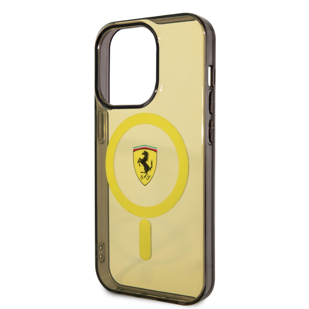 Ferrari iPhone 14 Pro Max Backcover hoesje - Magsafe - Translucent Yellow - Geel-Hoesjes-Ilumina Benelux