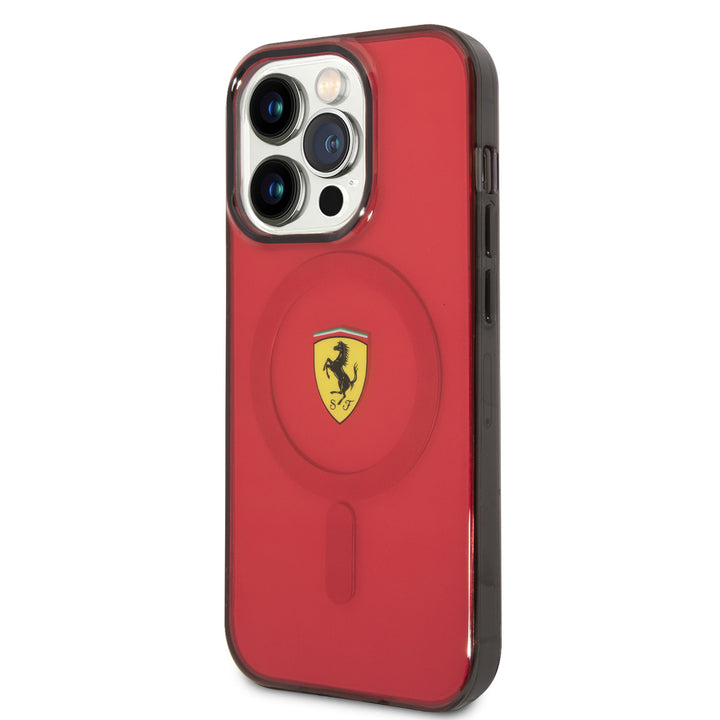 Ferrari iPhone 14 Pro Max Backcover hoesje Translucent Red - Rood-Hoesjes-Ilumina Benelux