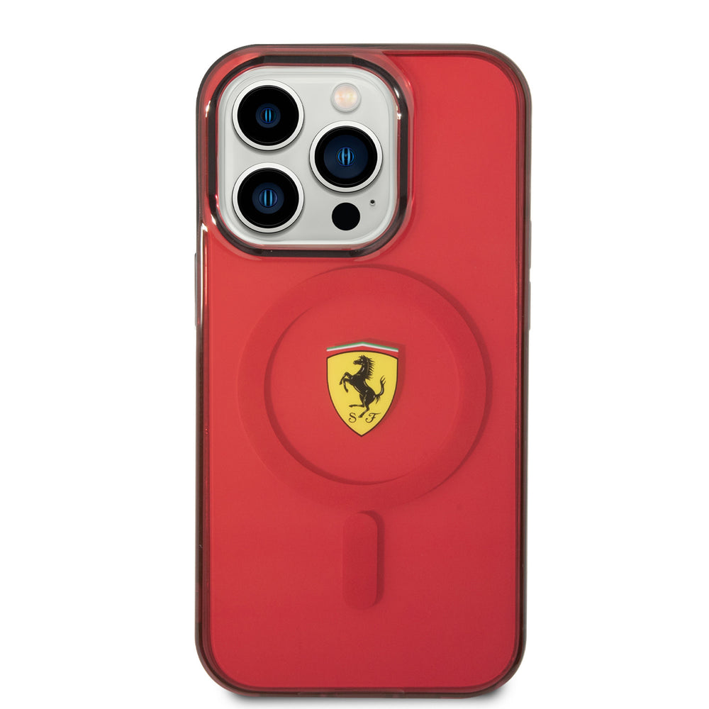 Ferrari iPhone 14 Pro Max Backcover hoesje Translucent Red - Rood-Hoesjes-Ilumina Benelux