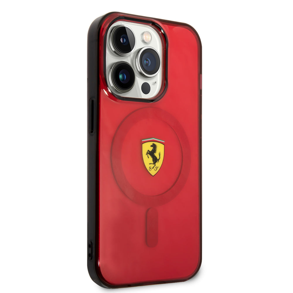 Ferrari iPhone 14 Pro Max Backcover hoesje Translucent Red - Rood-Hoesjes-Ilumina Benelux