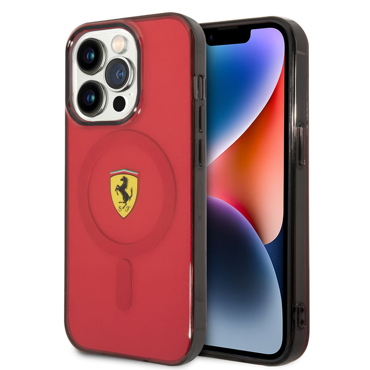 Ferrari iPhone 14 Pro Max Backcover hoesje Translucent Red - Rood-Hoesjes-Ilumina Benelux