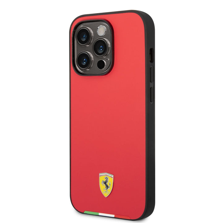 Ferrari iPhone 14 Pro Max Hardcase Backcover - Italian Flag Line - Rood-Hoesjes-Ilumina Benelux