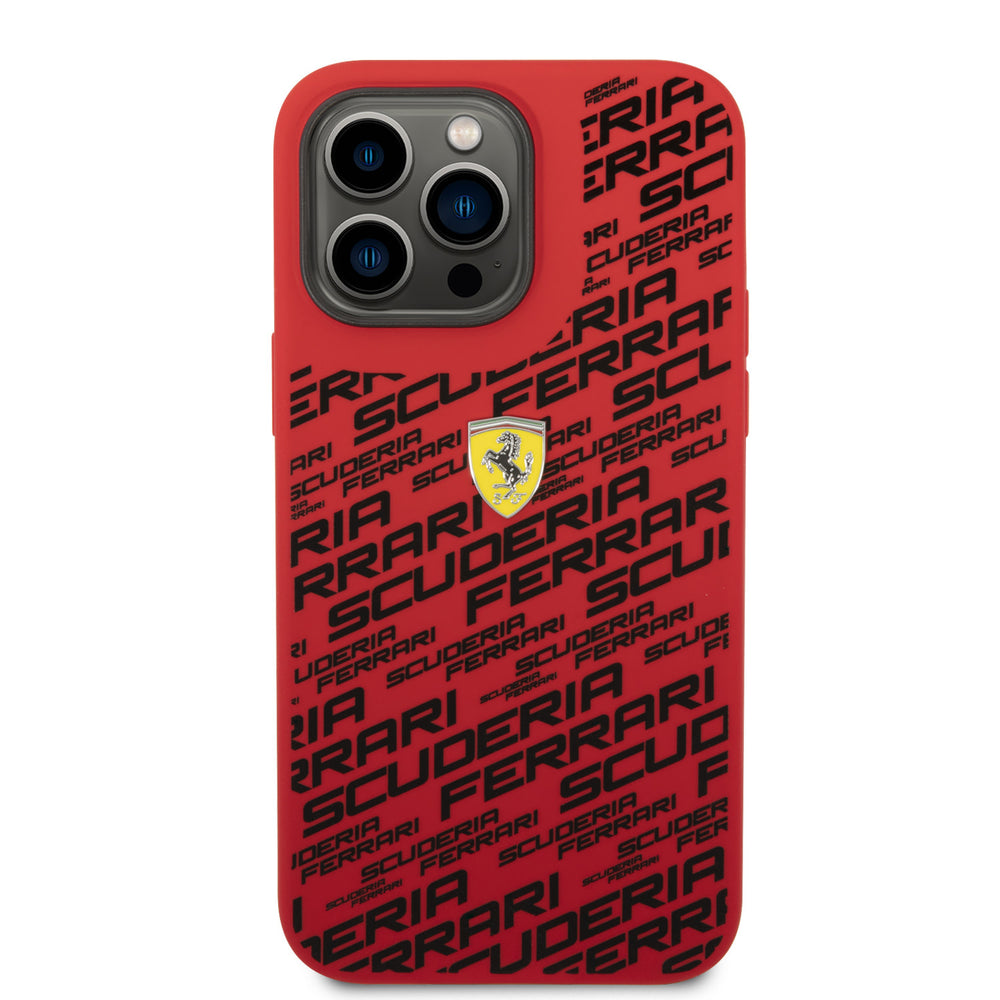 Ferrari iPhone 14 Pro Max Hardcase Backcover - Scuderia All-Over - Rood-Hoesjes-Ilumina Benelux
