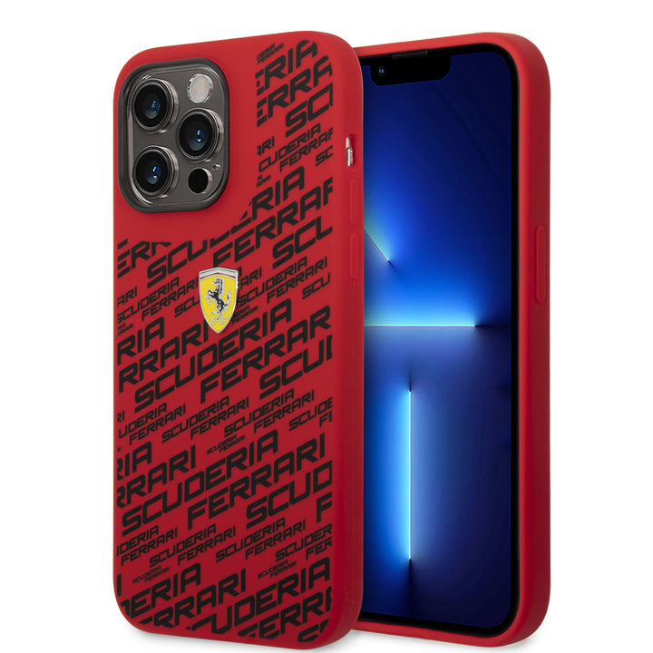 Ferrari iPhone 14 Pro Max Hardcase Backcover - Scuderia All-Over - Rood-Hoesjes-Ilumina Benelux