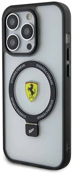 Ferrari iPhone 15 & 14 Plus Hardcase Backcover Ring Stand - Zwart-Hoesjes-Ilumina Benelux