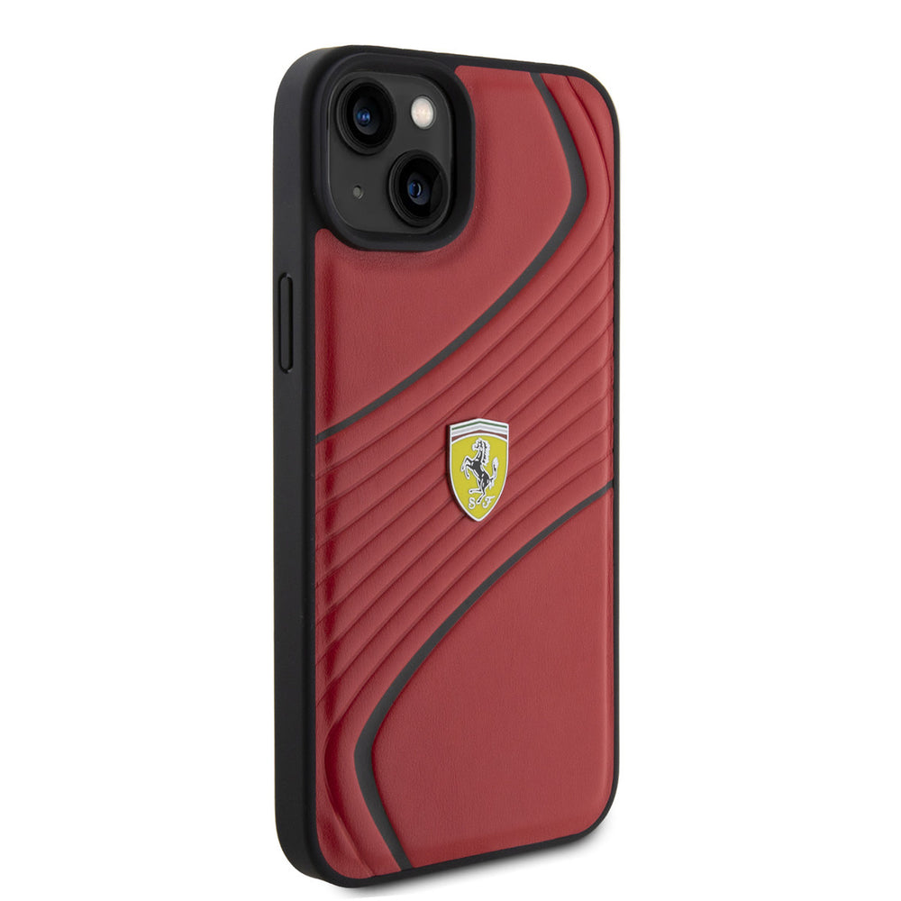 Ferrari iPhone 15 & 14 Plus Hardcase hoesje - Twist - Rood-Hoesjes-Ilumina Benelux