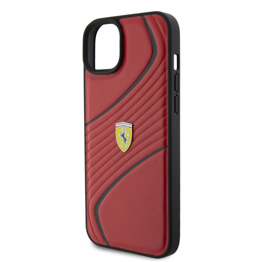 Ferrari iPhone 15 & 14 Plus Hardcase hoesje - Twist - Rood-Hoesjes-Ilumina Benelux