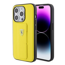 Ferrari iPhone 15 Pro Max Backcover hoesje - Gripstand - Geel-Hoesjes-Ilumina Benelux