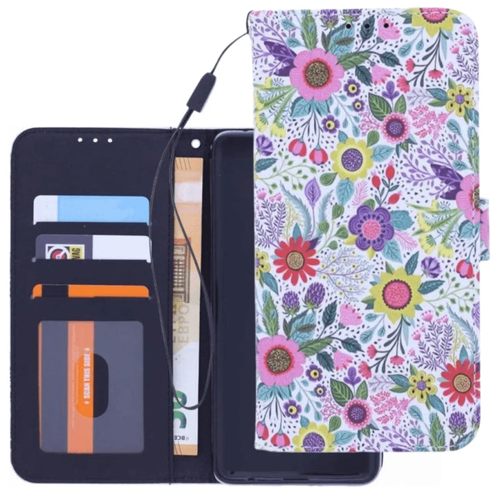 Samsung Galaxy A02s Hoesjes – Bookcase met bloemenprint – Magneetsluiting – Inclusief 2x glazen screenprotector – Multicolor-Ilumina Benelux