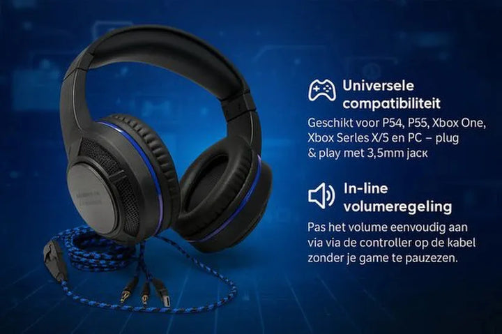 Gaming headset – 360° stereo surround – RGB verlichting – Noise canceling microfoon – Bedraad over-ear – PS4/PS5/Xbox/PC – Zwart-Ilumina Benelux