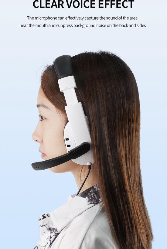 Gaming headset – Dobe Stereo Koptelefoon – Geschikt voor PS5, PS4, Xbox One, PC & Switch – Wit-Ilumina Benelux
