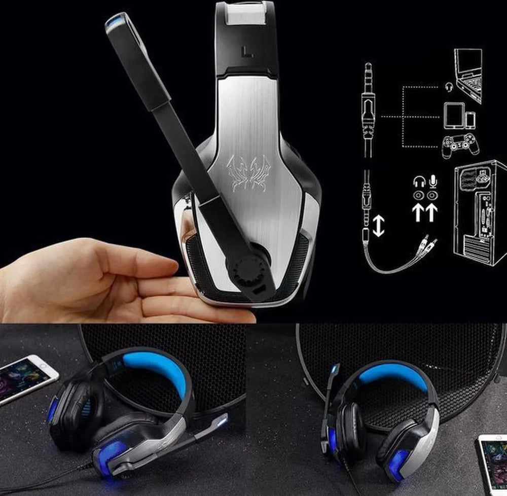 Gaming headset – Over-ear met microfoon – Geschikt voor PS4/PS5/Xbox Series X/PC – Surround sound – Zwart-Ilumina Benelux