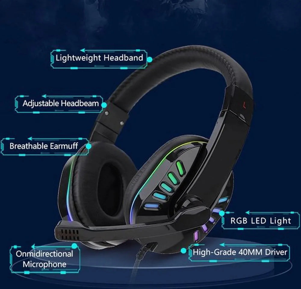 Gaming headset – SOYTO SY755 – RGB verlichting – 2 m kabel – Zwart-Ilumina Benelux