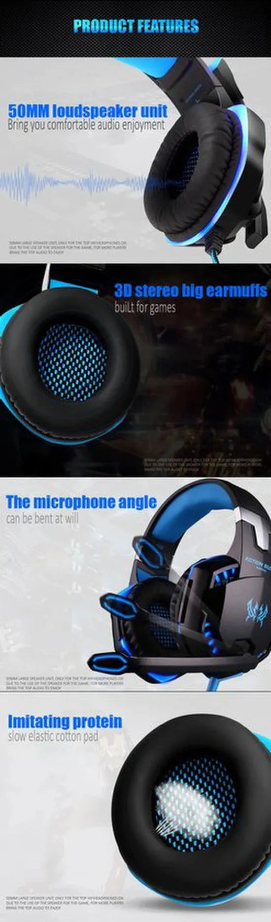 Gaming headset – Stereo surround – 50mm drivers – Noise cancelling microfoon – LED verlichting – Multi-platform zwart-Ilumina Benelux