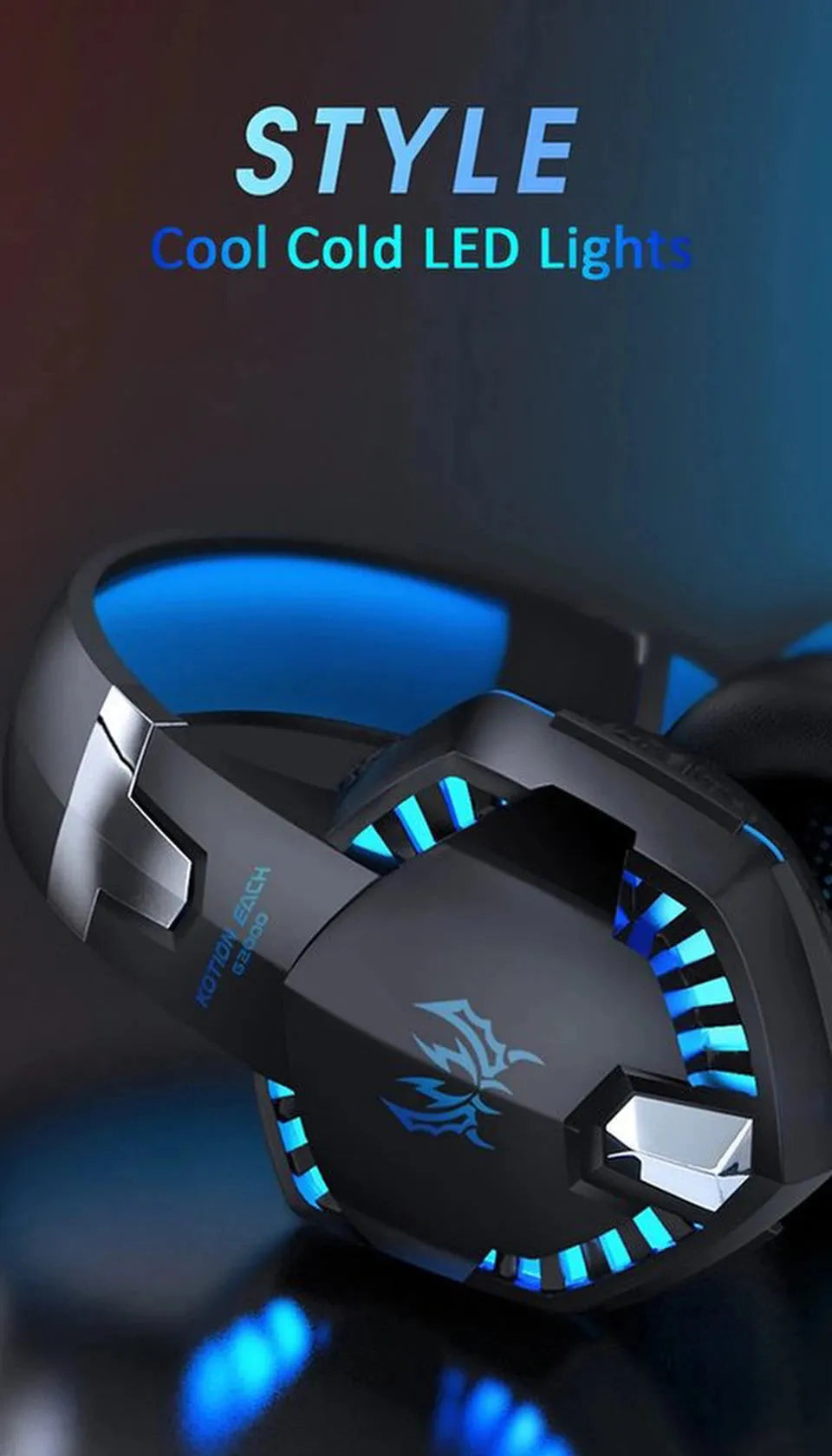 Gaming headset – Stereo surround – 50mm drivers – Noise cancelling microfoon – LED verlichting – Multi-platform zwart-Ilumina Benelux