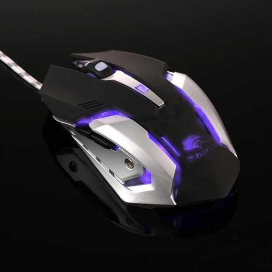 Gaming muis bedraad – Ergonomisch – 6 programmeerbare knoppen – DPI tot 3200 – RGB verlichting – Zwart-Muis-Ilumina Benelux