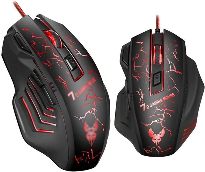 Gaming muis bedraad – RGB – Optische USB – 4 DPI standen tot 2400 – Ergonomisch – 7 knoppen – Zwart-Muis-Ilumina Benelux