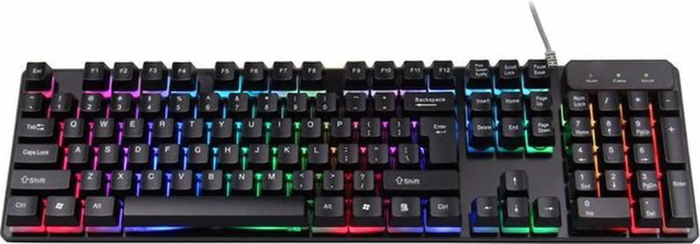 Gaming toetsenbord – Bedraad USB – 104 toetsen – RGB 3-kleur achtergrondverlichting – Ergonomisch – Zwart-Toetsenbord-Ilumina Benelux