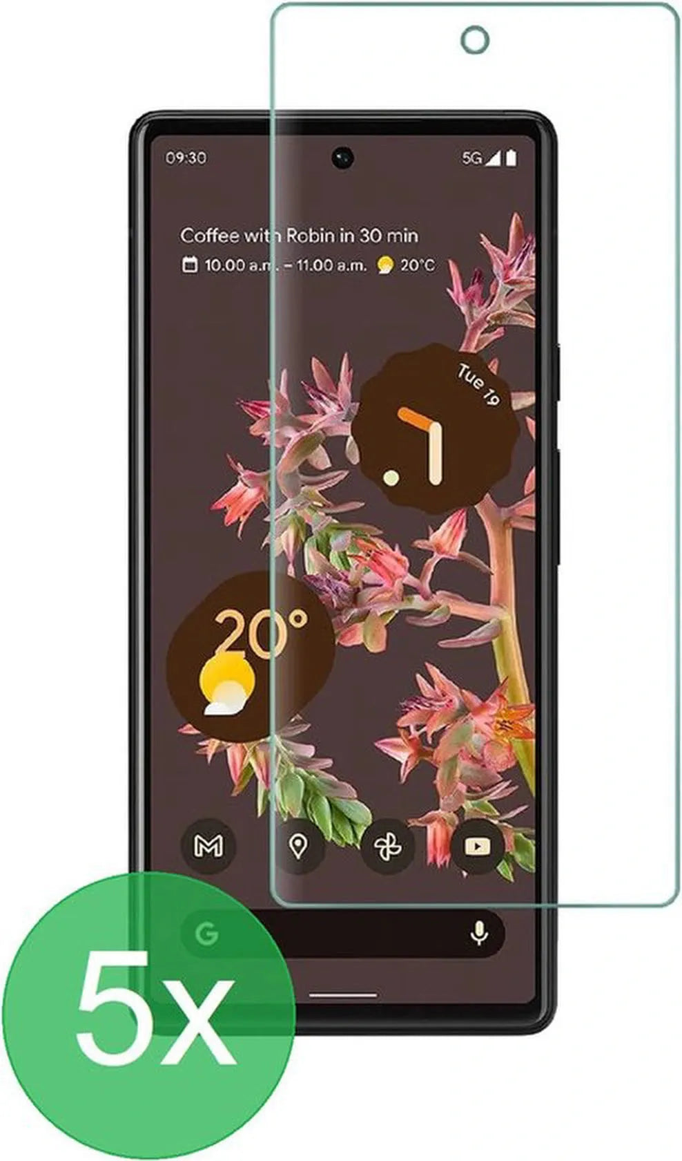 Google Pixel 6 – 9H Gehard Glas – Anti-kras – 5-Pack Tempered Glas-Ilumina Benelux