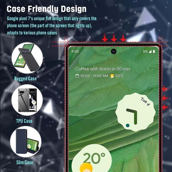 Google Pixel 7 Screenprotector Gehard 9H – Anti Kras – Tempered Glas – 1-Pack-Ilumina Benelux