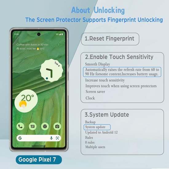 Google Pixel 7 Screenprotector Gehard 9H – Anti-kras – 3-Pack-Ilumina Benelux