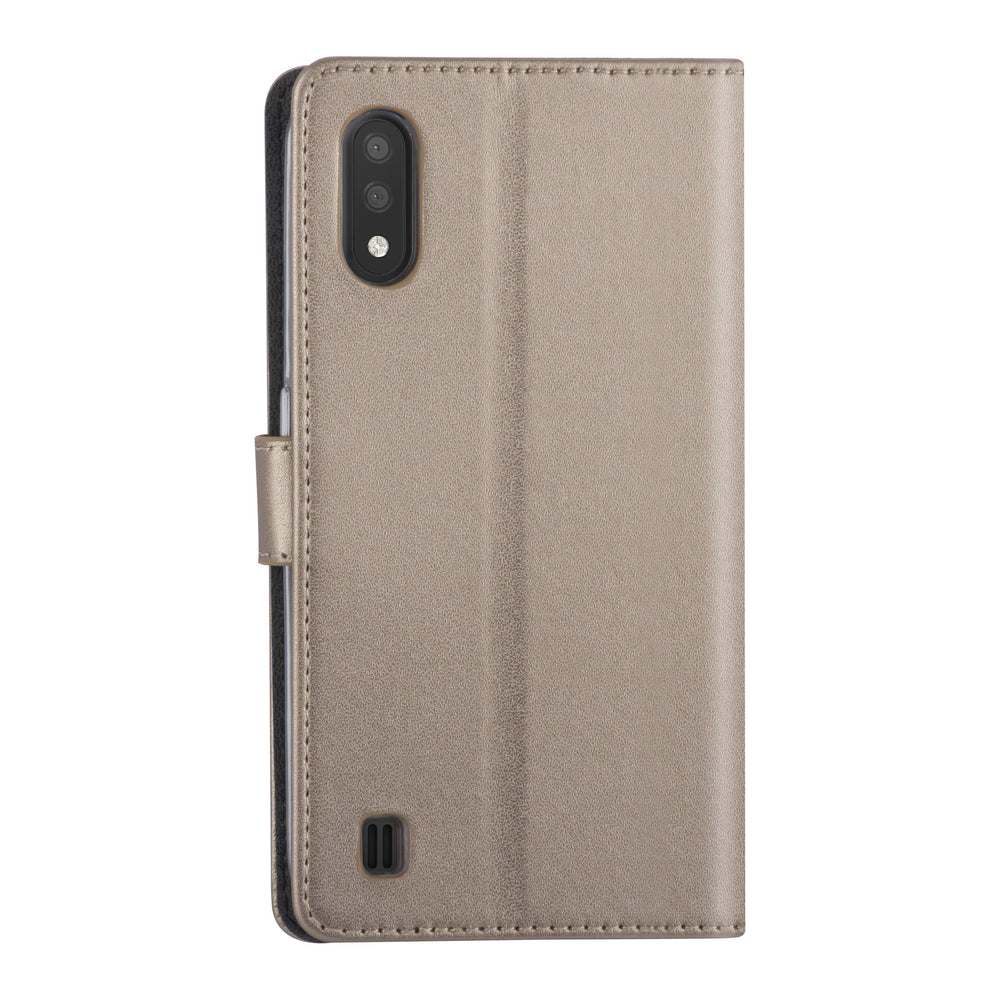 Goud hoesje Samsung Galaxy A01 - Book Case - Kaarthouder (A015F)-Hoesjes-Ilumina Benelux