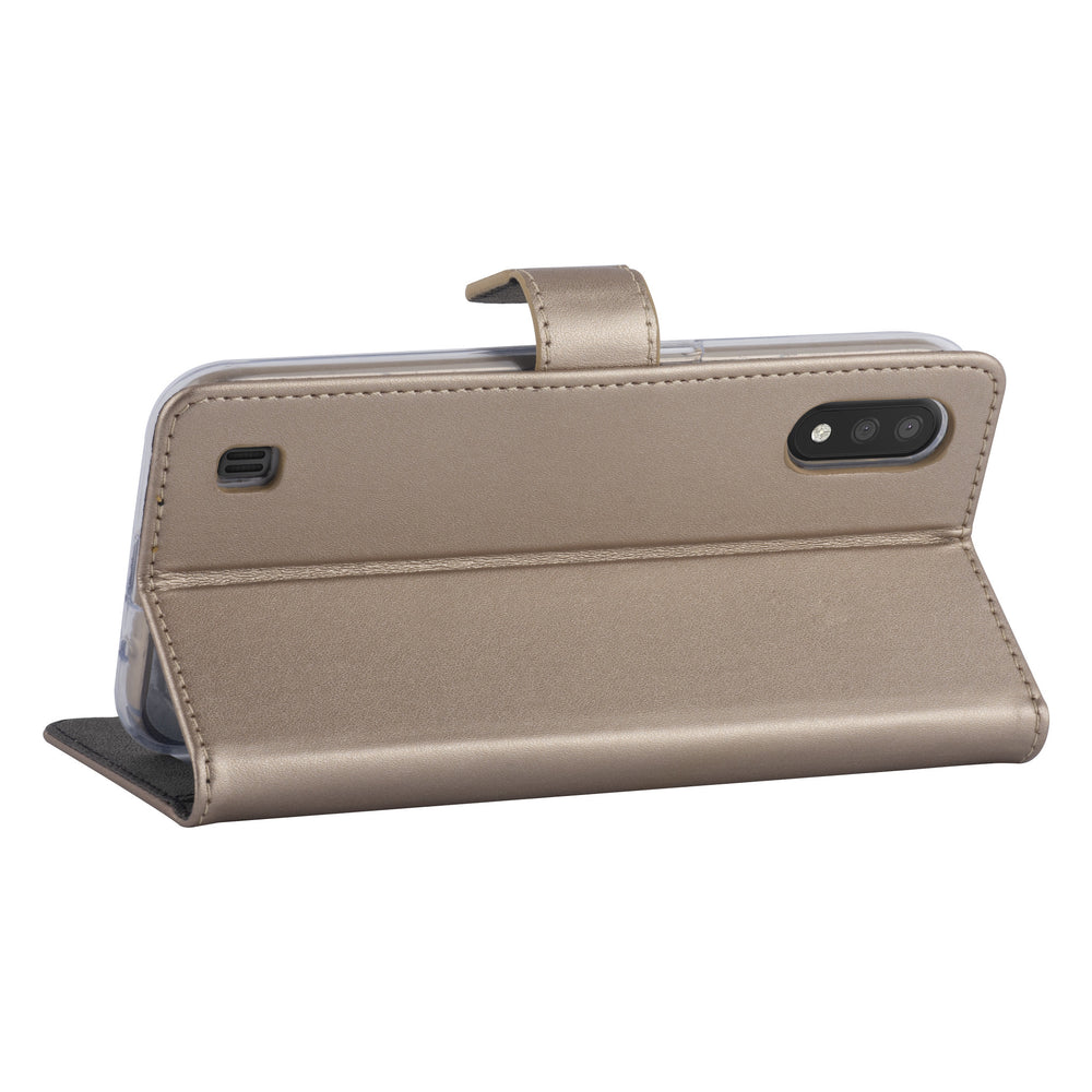 Goud hoesje Samsung Galaxy A01 - Book Case - Kaarthouder (A015F)-Hoesjes-Ilumina Benelux